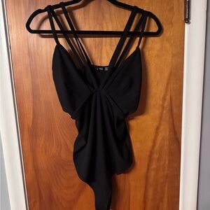 Boohoo Black Strappy Bodysuit
